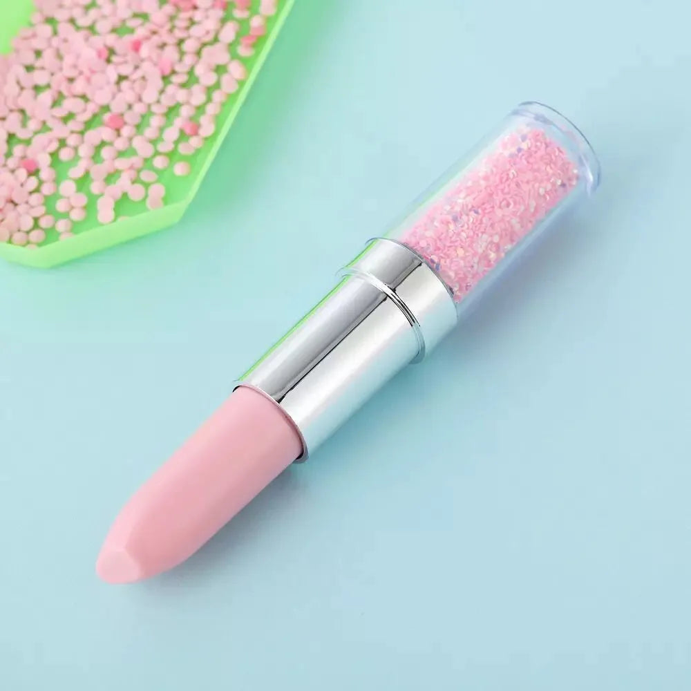 Plastic diamond painting drill pen tool in pink, purple, and green colours for 5D diamond art
