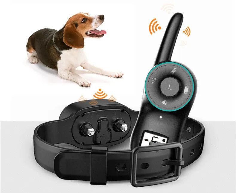 Waterproof rechargeable remote dog training collar with shock and vibration modes for bark control