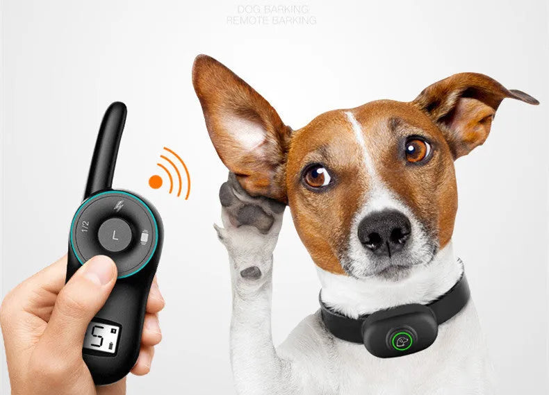 Waterproof rechargeable remote dog training collar with shock and vibration modes for bark control