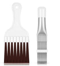 Stainless steel air conditioning fin comb and cleaning brush tool set for condenser maintenance