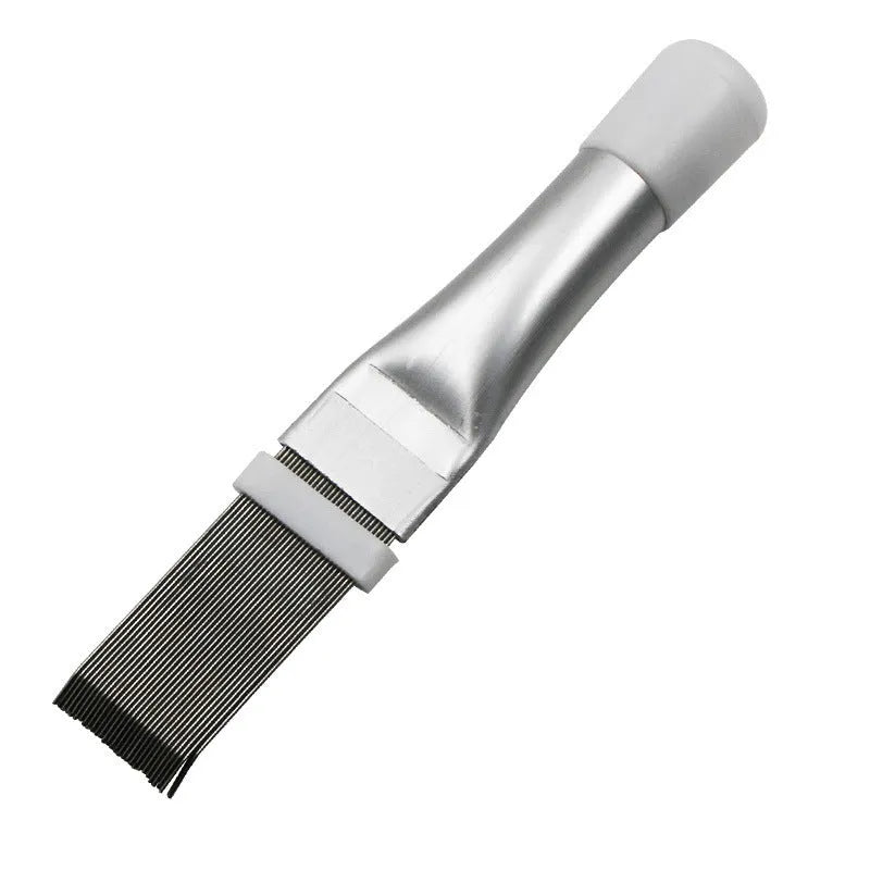 Stainless steel air conditioning fin comb and cleaning brush tool set for condenser maintenance