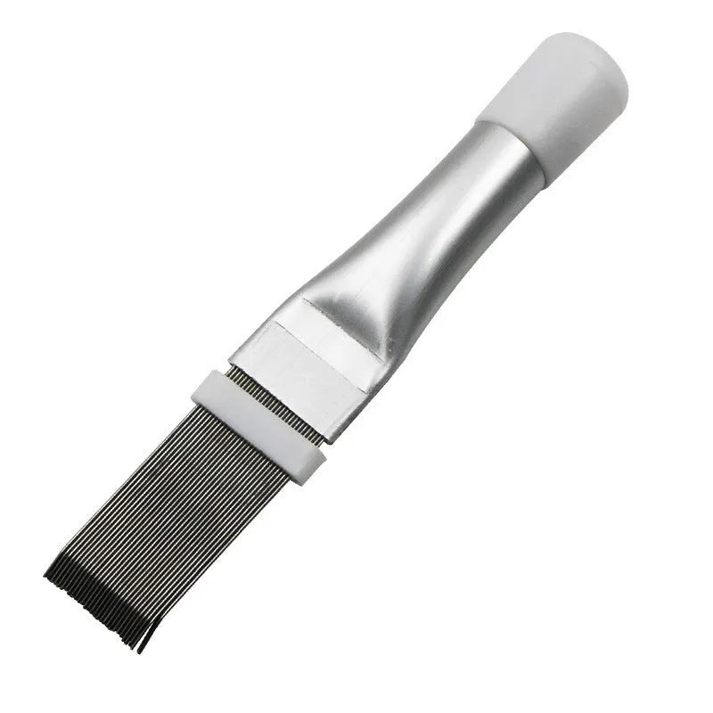 Stainless steel air conditioning fin comb and cleaning brush tool set for condenser maintenance