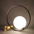 Creative decorative table lamp with iron holder, modern design, warm and white light options for bedroom or study