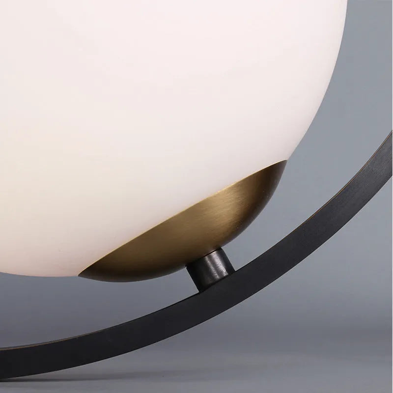 Creative decorative table lamp with iron holder, modern design, warm and white light options for bedroom or study