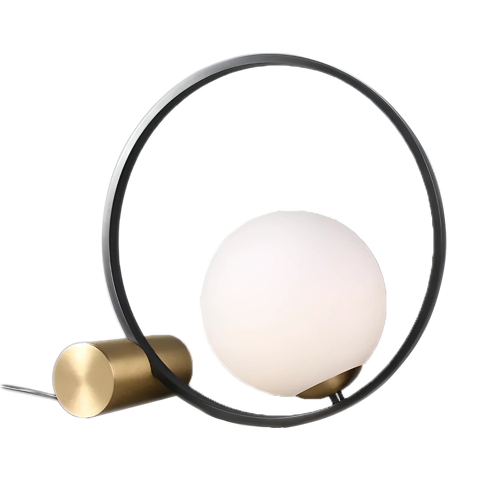 Creative decorative table lamp with iron holder, modern design, warm and white light options for bedroom or study