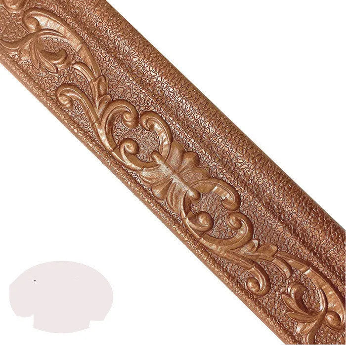 Self-adhesive decorative skirting border with grid pattern in medium size for wall protection