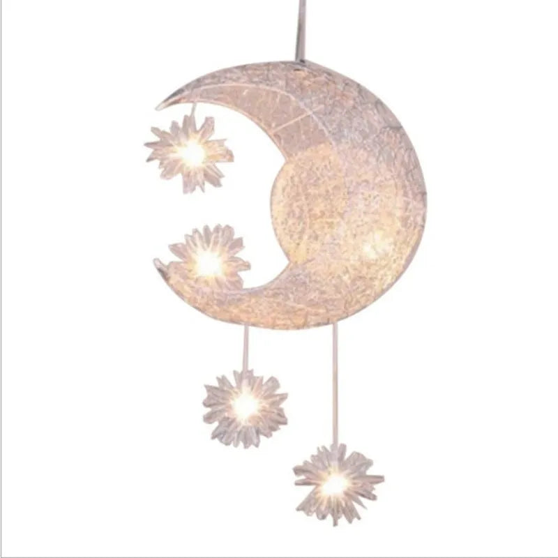 Aluminium wire star moon design chandelier with adjustable height for ceiling mounting