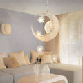 Aluminium wire star moon design chandelier with adjustable height for ceiling mounting