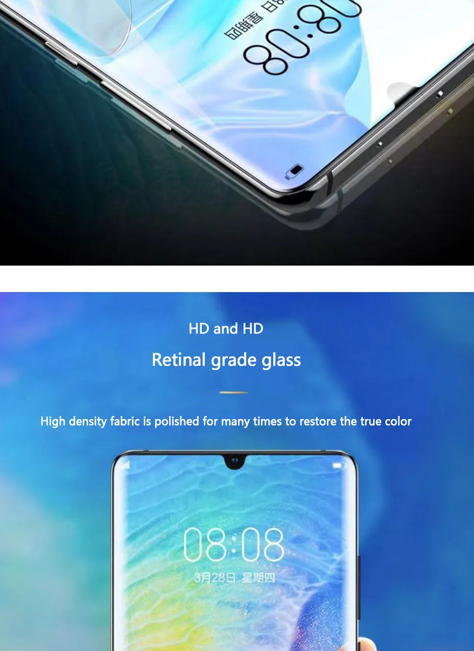 Three hydrogel screen protectors for Huawei and Honor smartphones with PET film