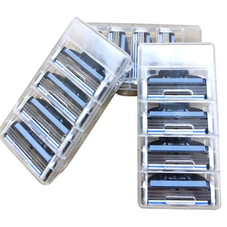 Gillette Front Speed 3 razor blade refill pack containing eight triple-layer replacement blades in blue packaging.
