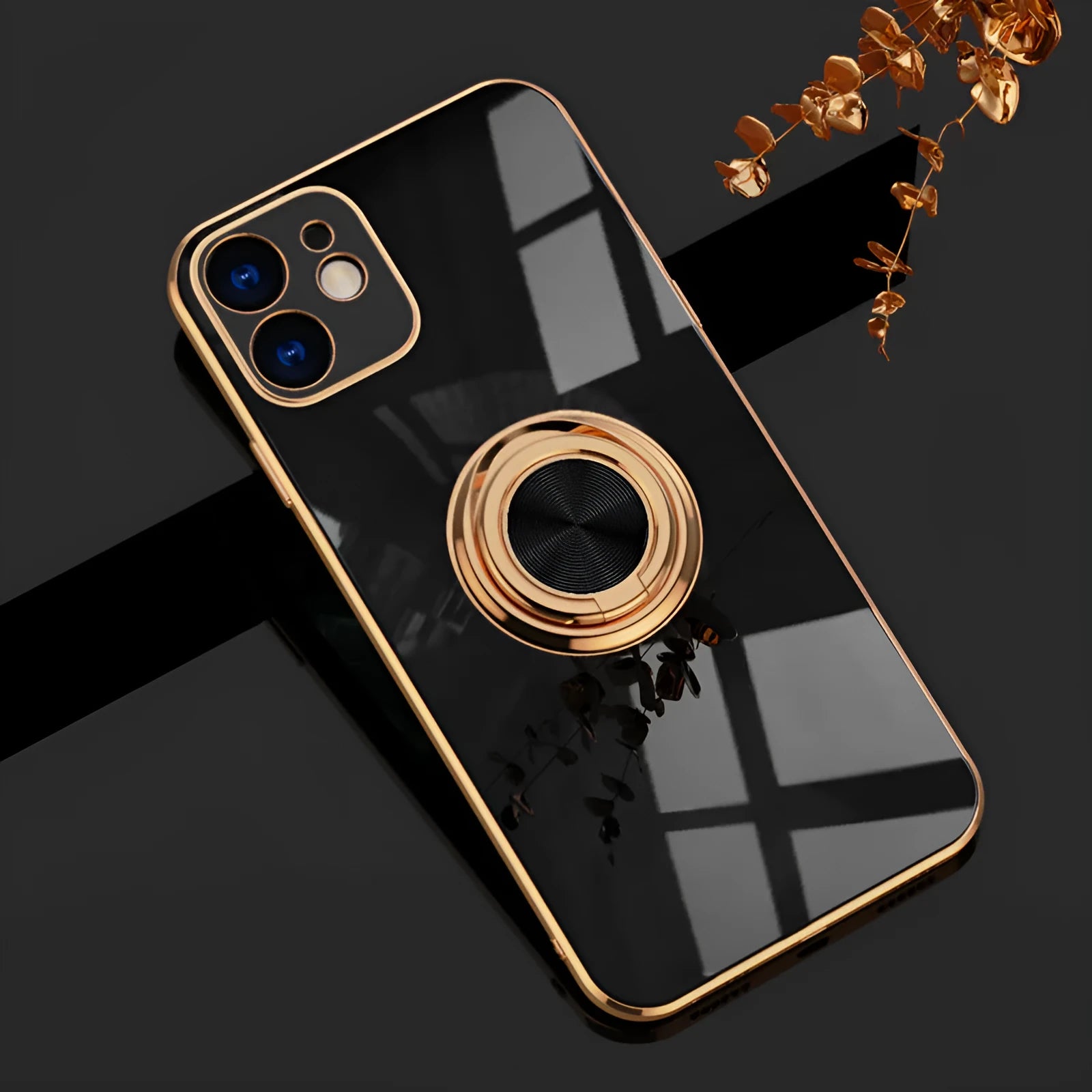 Electroplating metallic magnetic back cover case for iPhone X on a magnetic car mount