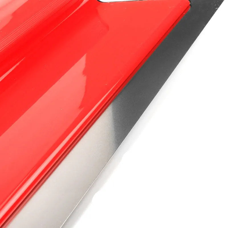 Red 40cm leveling scraper with 0.2mm blade for putty scraping and wallpaper pasting
