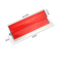 Red 40cm leveling scraper with 0.2mm blade for putty scraping and wallpaper pasting