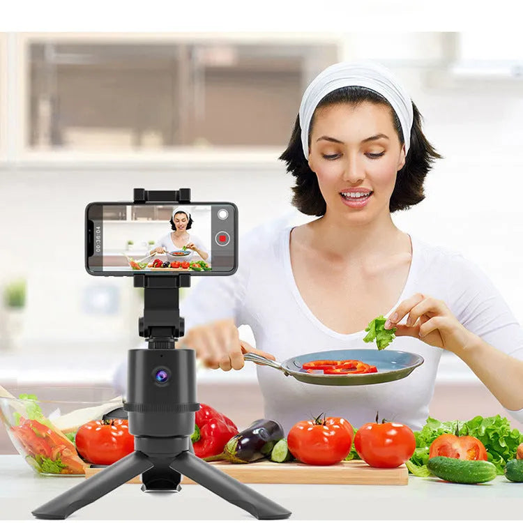 360-degree rotating AI tracking smartphone camera bracket on a table