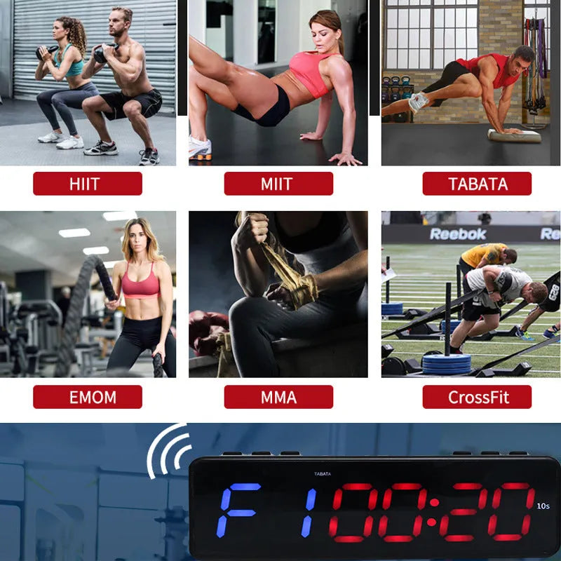 Plastic 1 inch fitness exercise timer with magnetic suction, seconds display, blue red and green white options