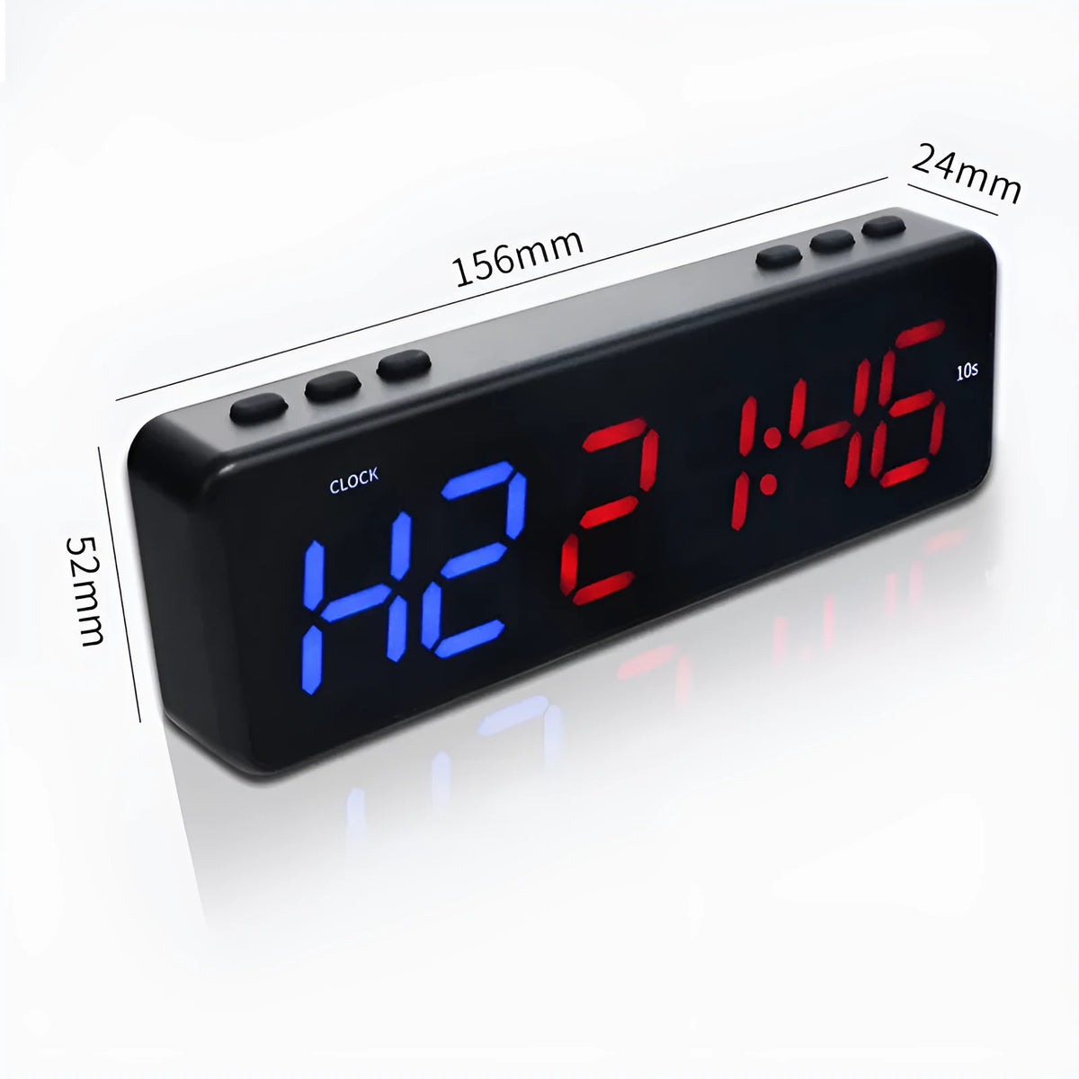 Plastic 1 inch fitness exercise timer with magnetic suction, seconds display, blue red and green white options
