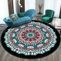 Round national style polyester rug in multiple colour options for bedroom and living room