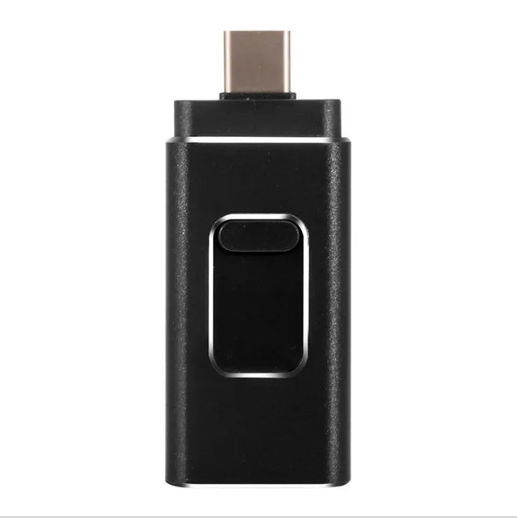 Four-in-one OTG metal U disk for Apple iPhone Android Type-C and computer USB with retractable design