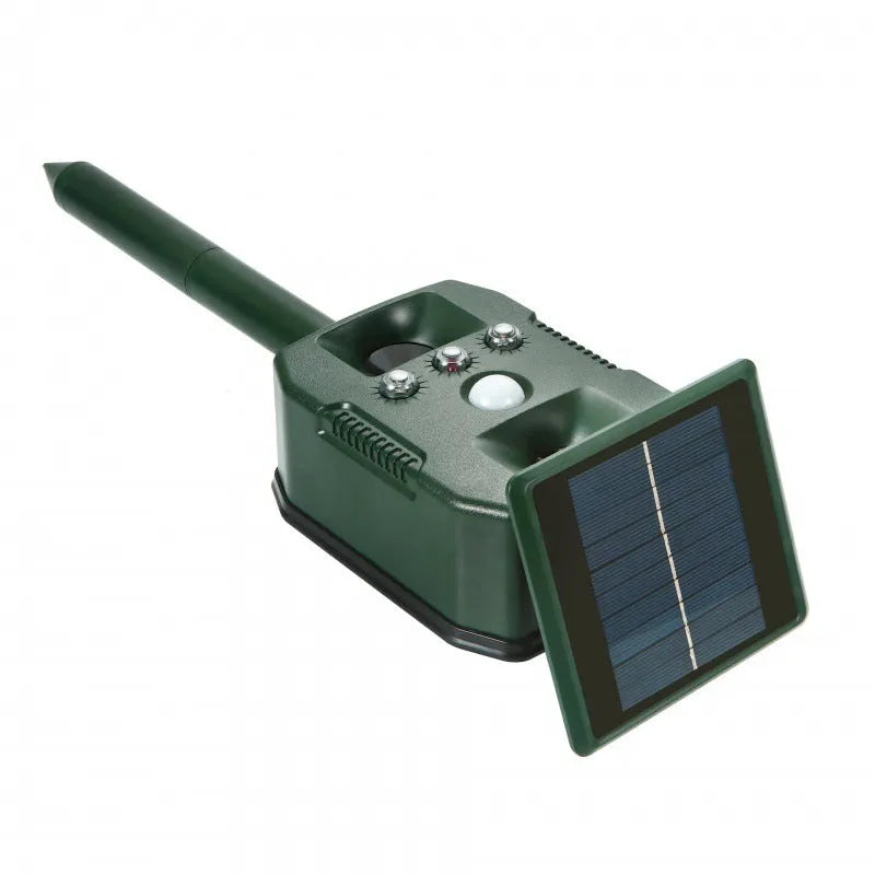 Solar ultrasonic rodent killer and bird repellent Model 618 Outdoor Drive in columnar shape for ground placement