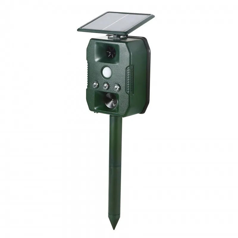 Solar ultrasonic rodent killer and bird repellent Model 618 Outdoor Drive in columnar shape for ground placement