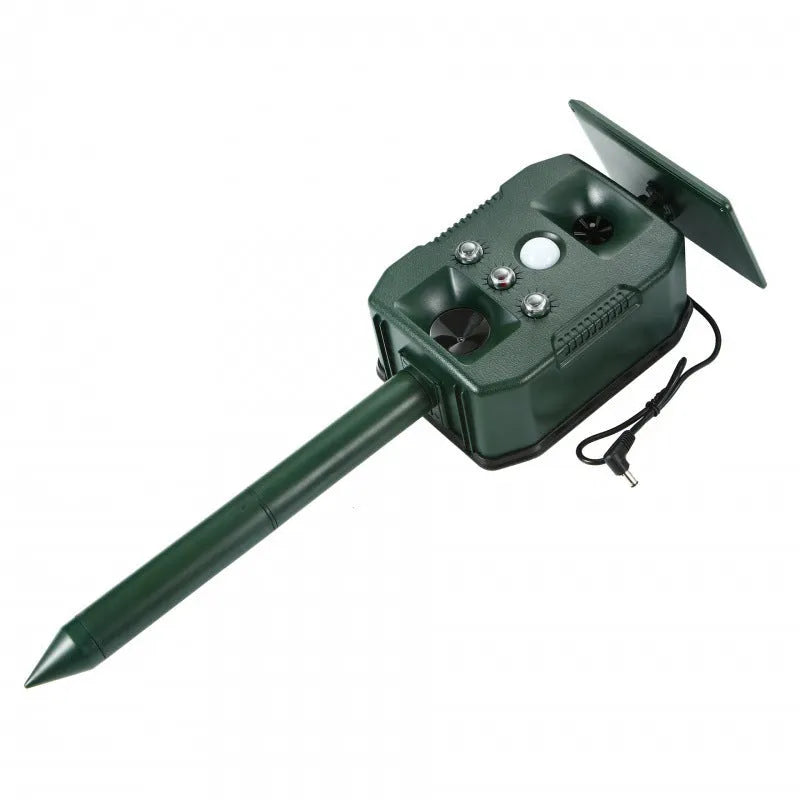 Solar ultrasonic rodent killer and bird repellent Model 618 Outdoor Drive in columnar shape for ground placement