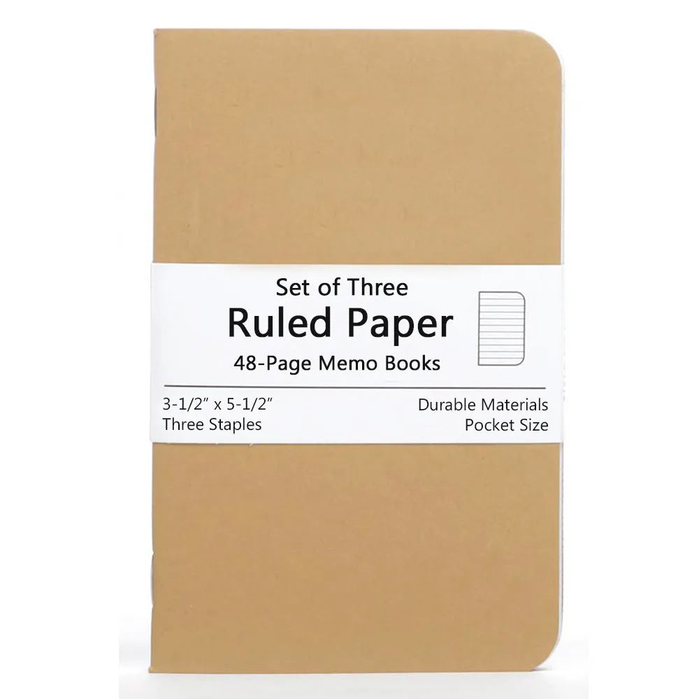 Leather travel notebook with Crazy Horse Yellow Brown cover, open to blank Daolin paper pages, A6 size 9x14cm
