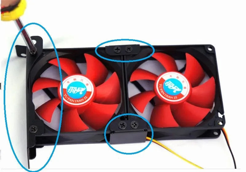 Aluminium graphics card cooling fan bracket for 8cm and 9cm case fans