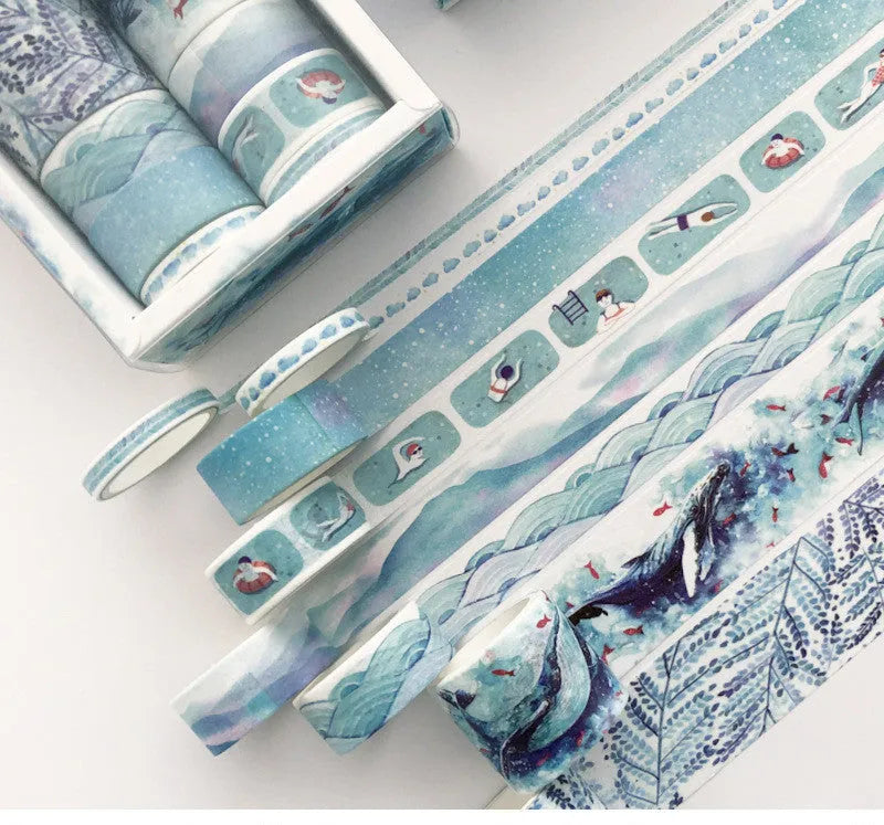 Cane paper gift boxes with decorative salt pocket stickers in assorted colour patterns for DIY wrapping.