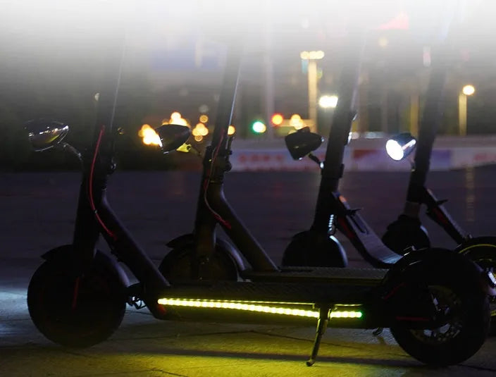 LED strip flashlight RGB bar lamp on electric scooter for night safety, multi-mode, waterproof, 304 stainless steel, decorative lamp