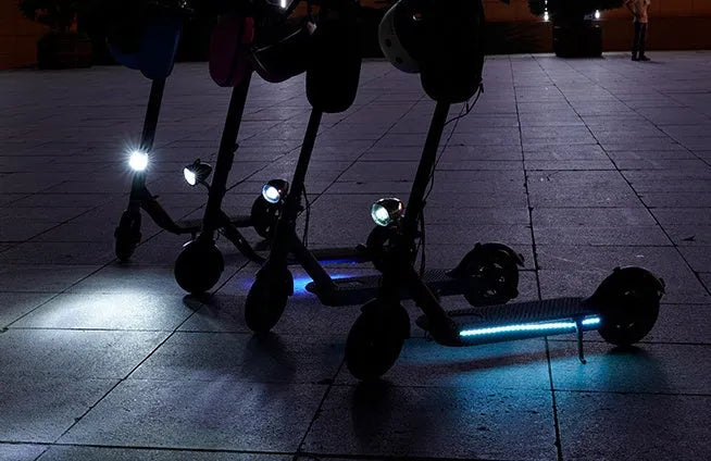 LED strip flashlight RGB bar lamp on electric scooter for night safety, multi-mode, waterproof, 304 stainless steel, decorative lamp