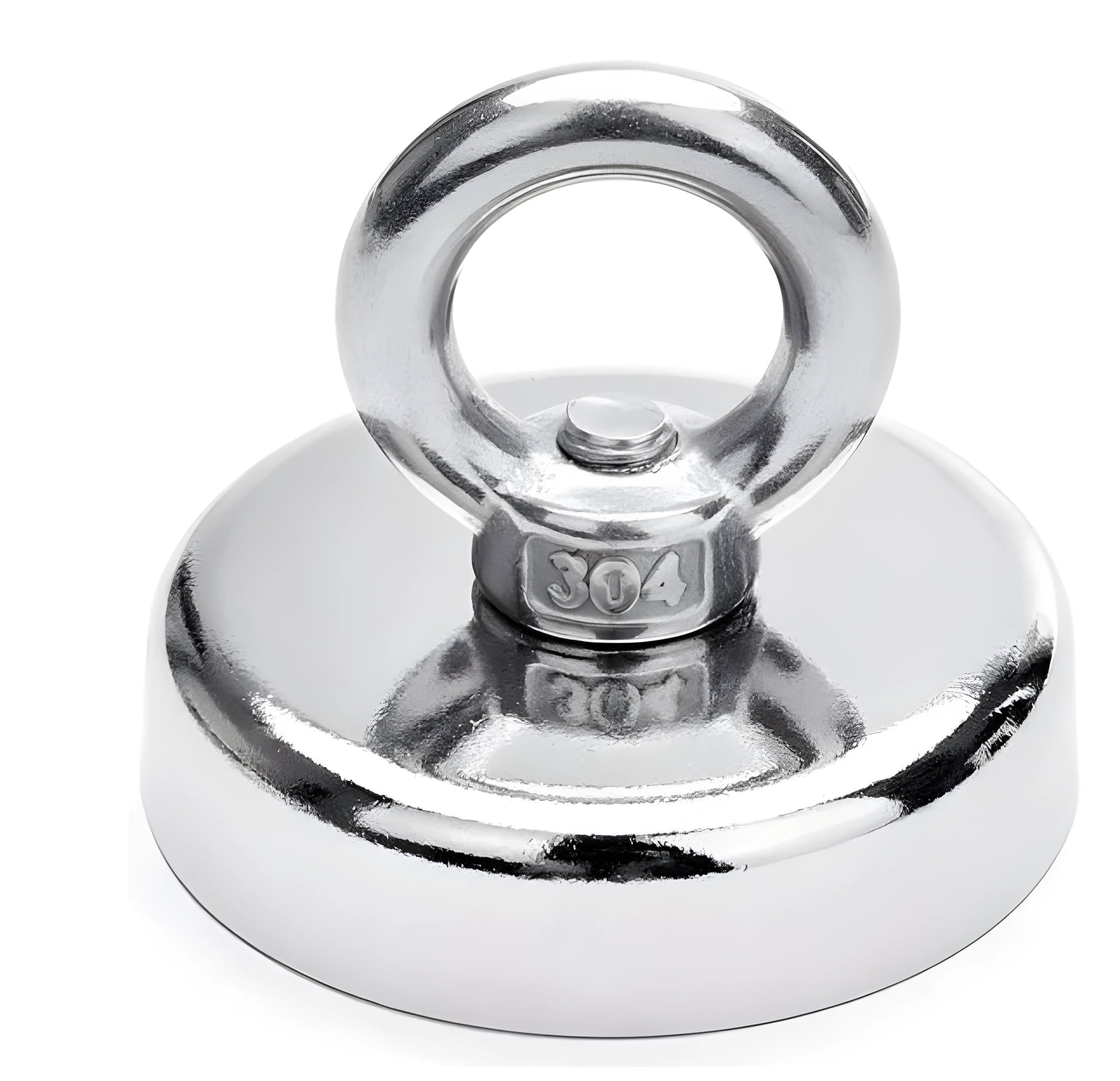 D25mm round ring fishing salvage magnet with nickel plating and suction cup for underwater retrieval