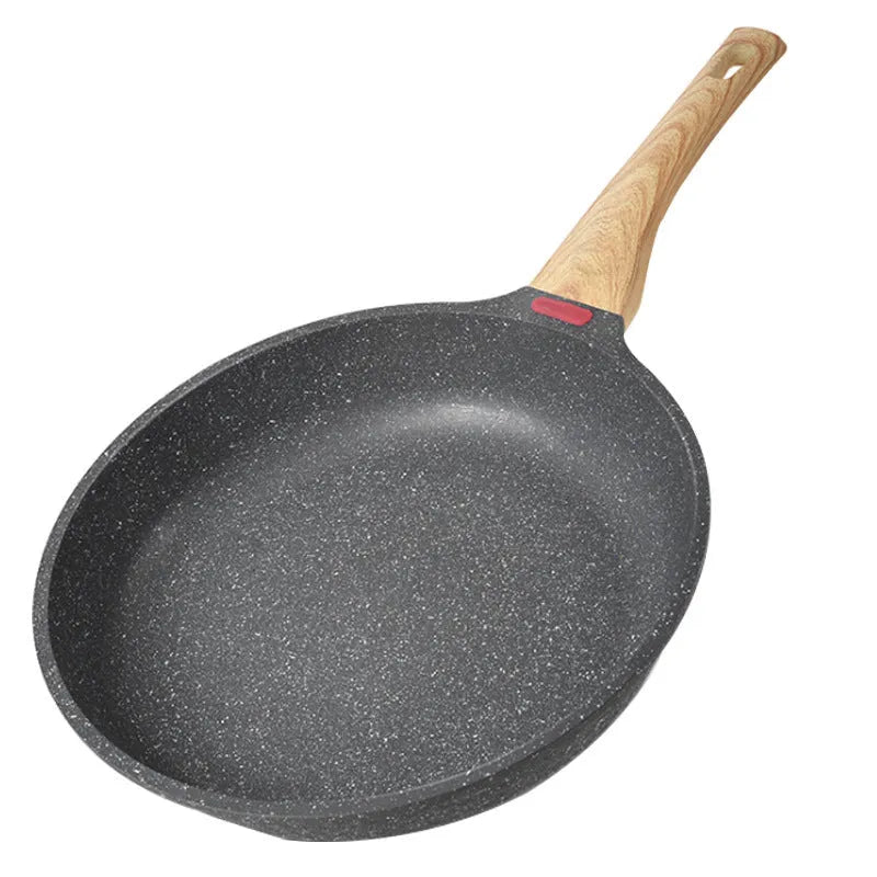 Korean style macadamite non-stick frying pan with double bottom construction in green colour