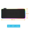 RGB gaming mouse pad with non-slip rubber base and luminous LED pattern, 300 x 800 x 4mm