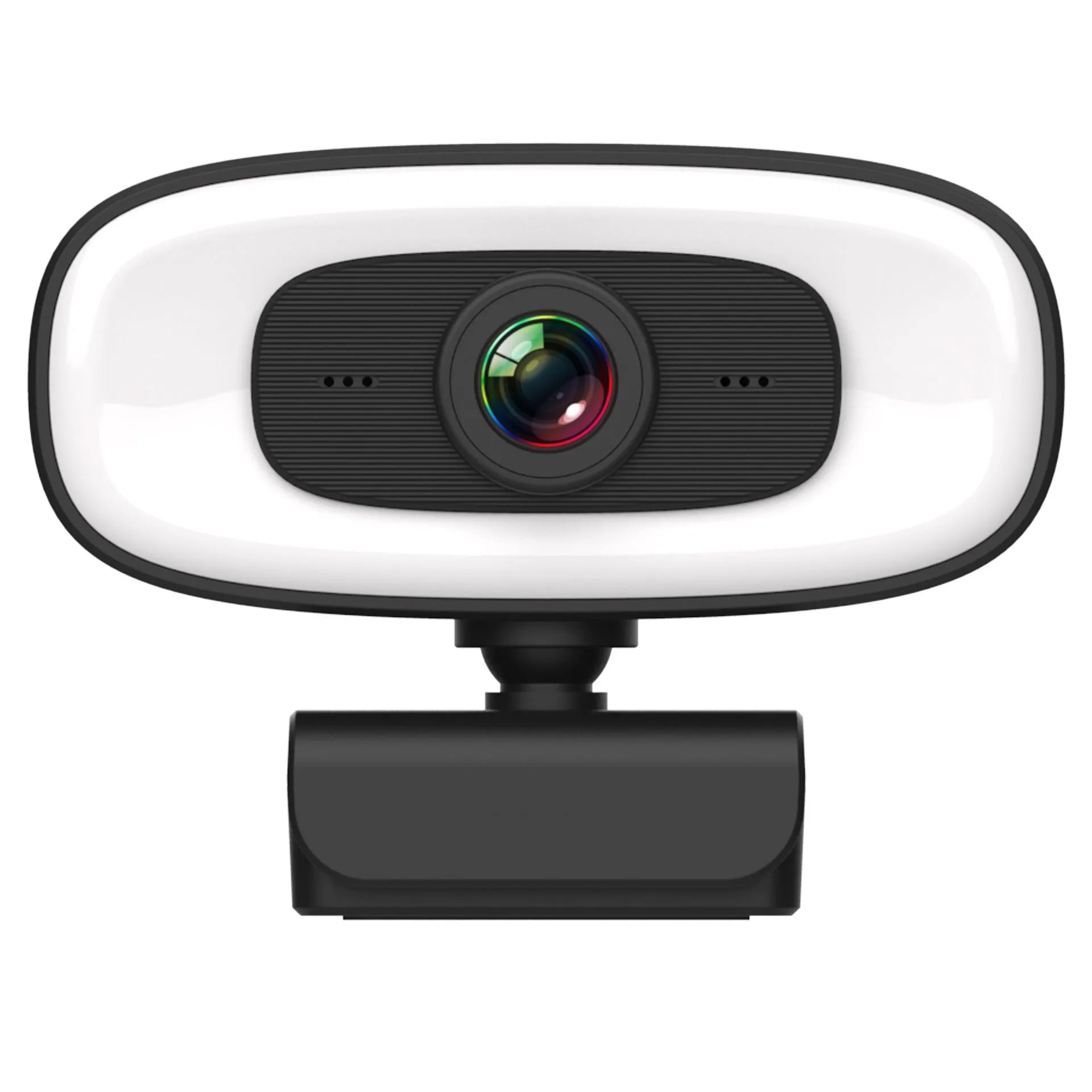 Black USB webcam with 2K resolution and 4 megapixel CMOS sensor for desktop video