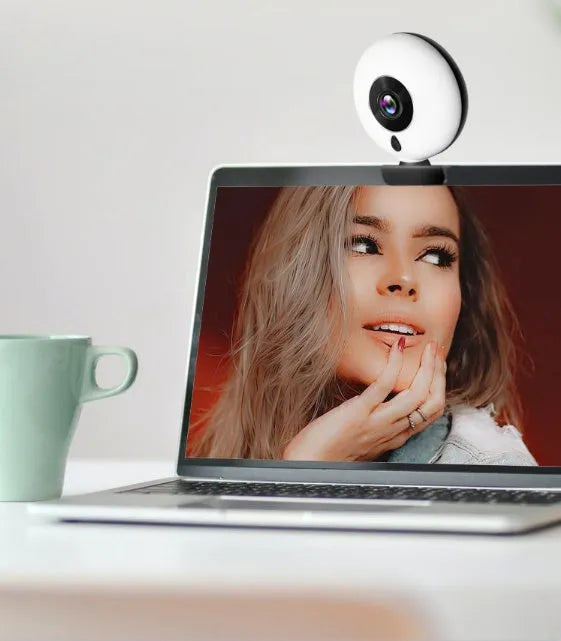 Black 2K drive-free USB webcam with 12mm lens for PC live streaming and video conferencing