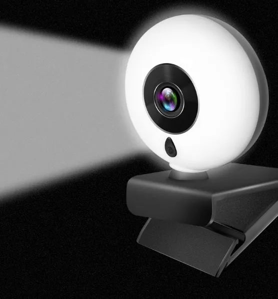 Black 2K drive-free USB webcam with 12mm lens for PC live streaming and video conferencing
