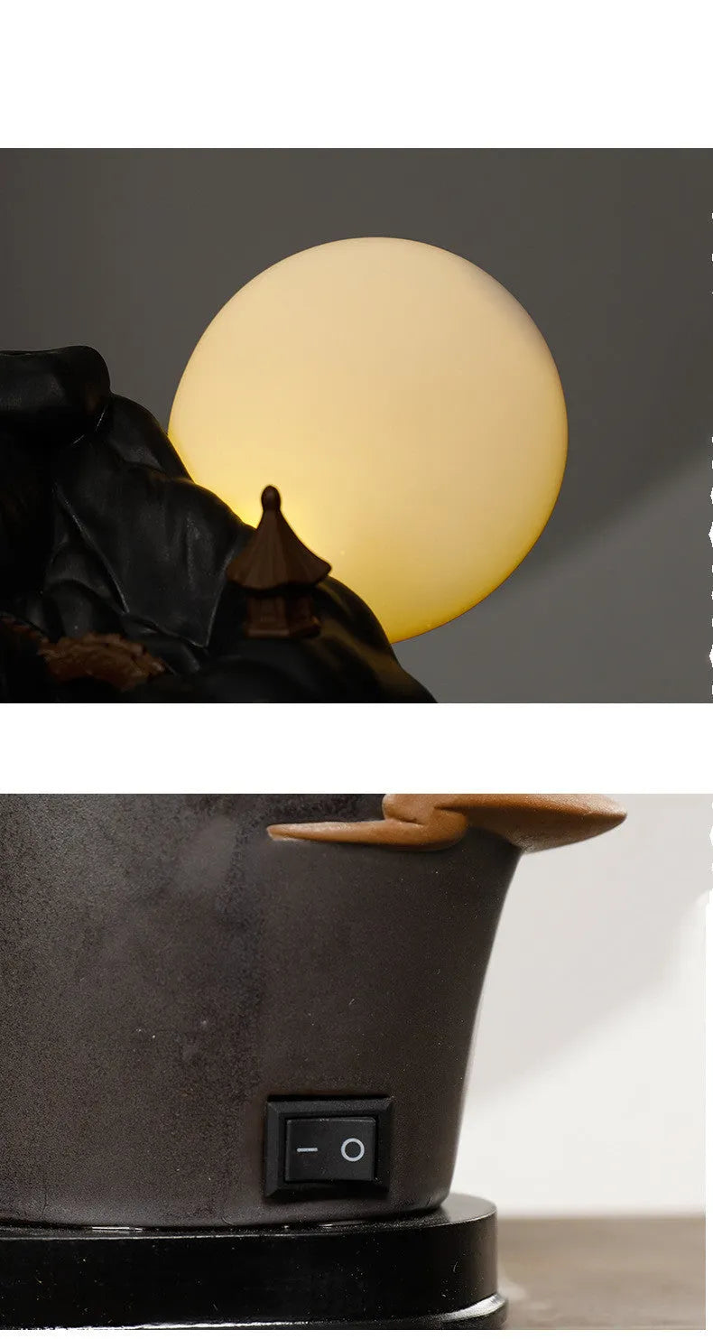 Dehua ceramic ornamental incense burner with colour glaze finish for sandalwood aromatherapy.