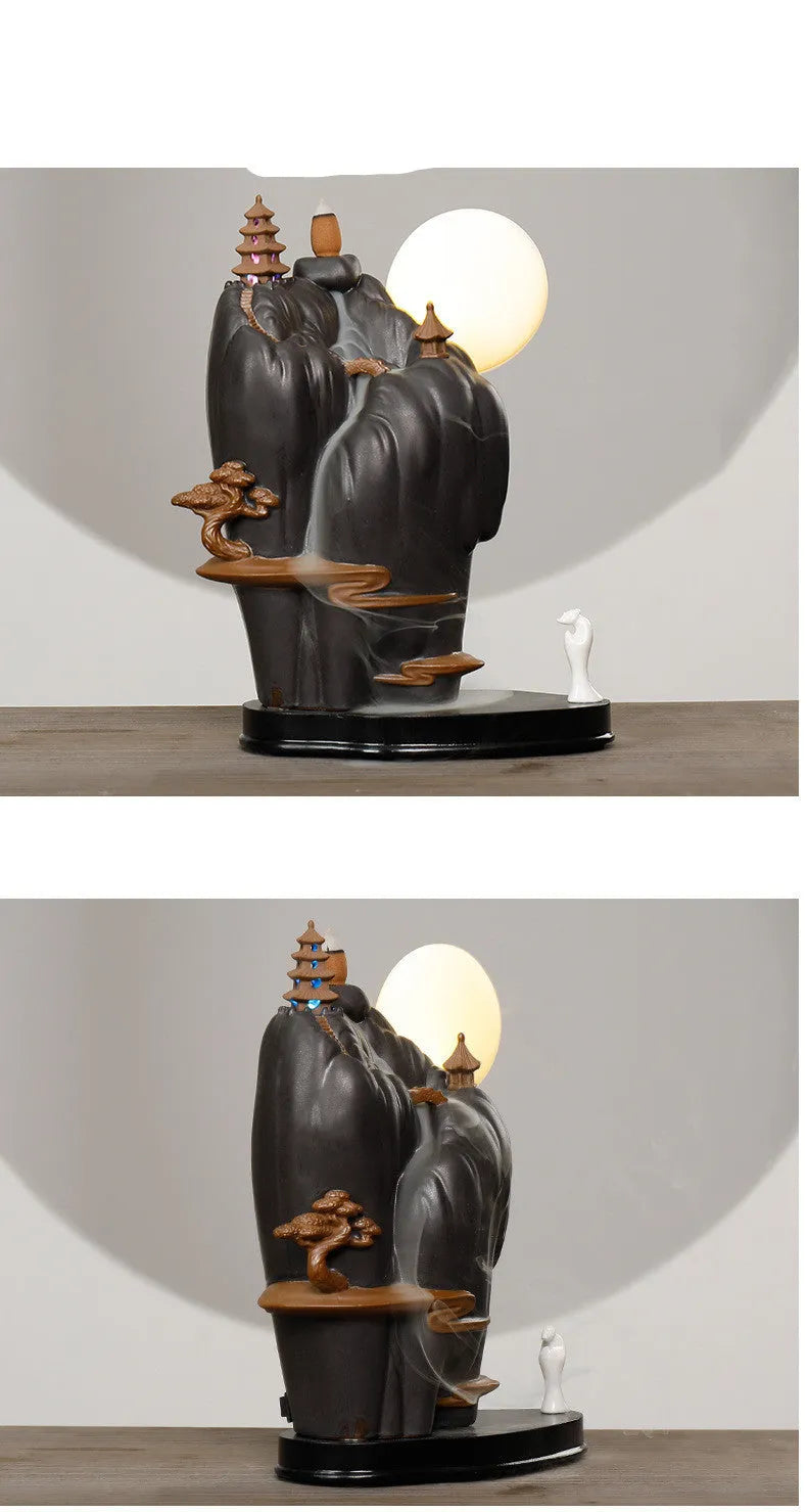 Dehua ceramic ornamental incense burner with colour glaze finish for sandalwood aromatherapy.