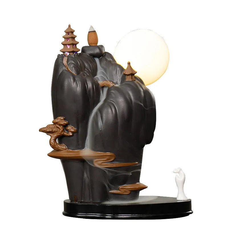 Dehua ceramic ornamental incense burner with colour glaze finish for sandalwood aromatherapy.