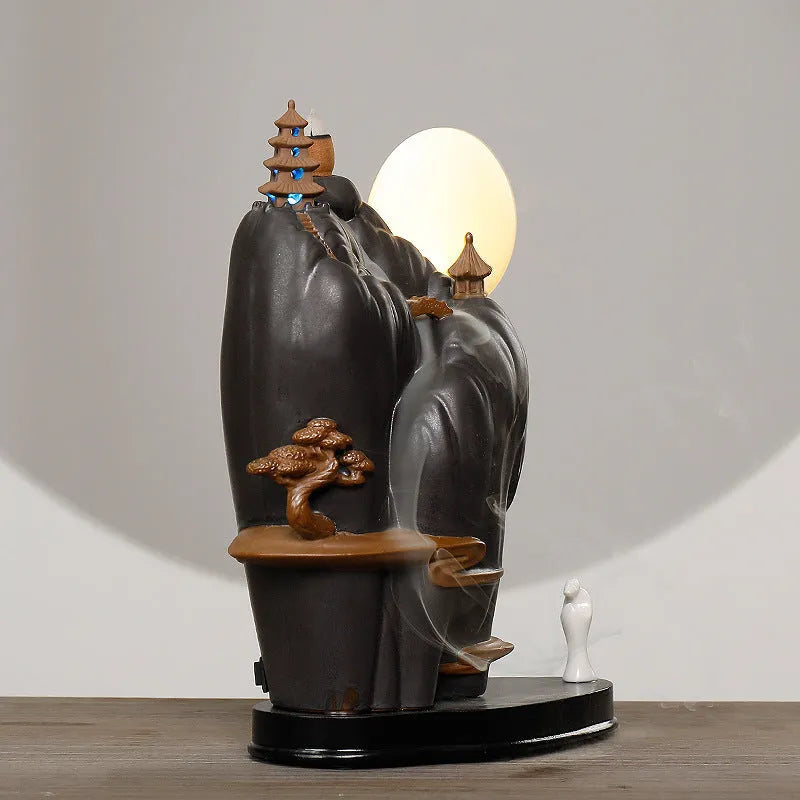 Dehua ceramic ornamental incense burner with colour glaze finish for sandalwood aromatherapy.