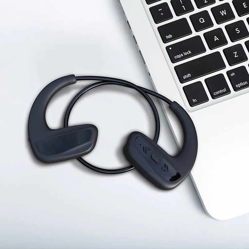 Suomijia waterproof Bluetooth swimming headset with head-mounted design in black colour