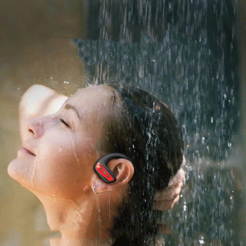 Suomijia waterproof Bluetooth swimming headset with head-mounted design in black colour