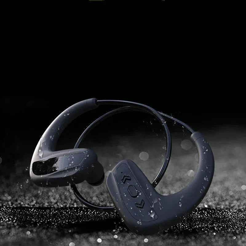 Suomijia waterproof Bluetooth swimming headset with head-mounted design in black colour