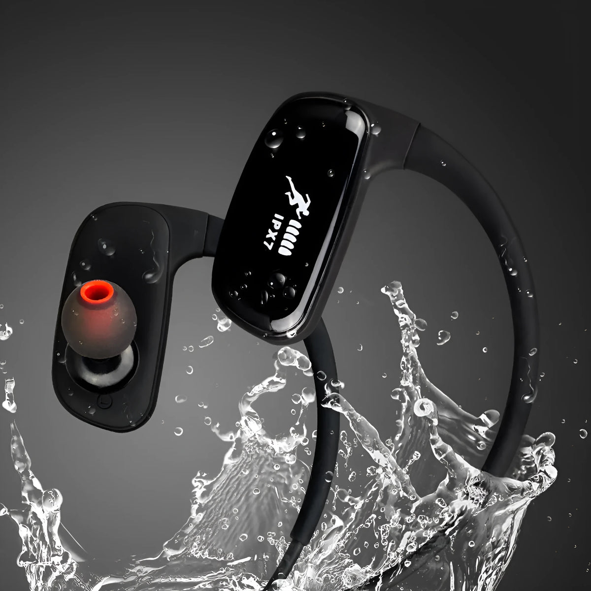Wireless Bluetooth headset, hanging ear bilateral stereo, Bluetooth 4.1, 10 metre range, battery display, four colours
