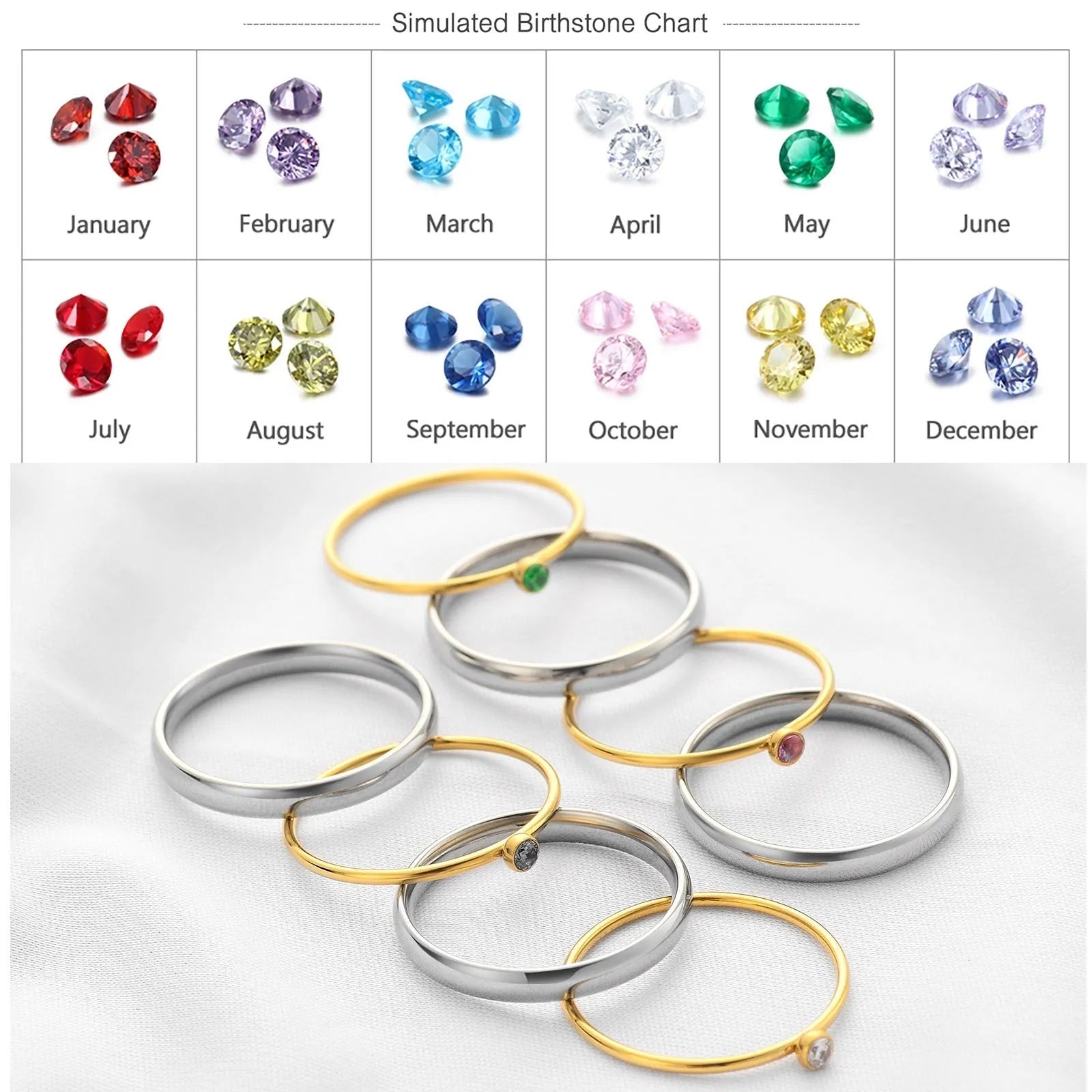 Geometric titanium steel ring with engraved December birthstone design on a hand.