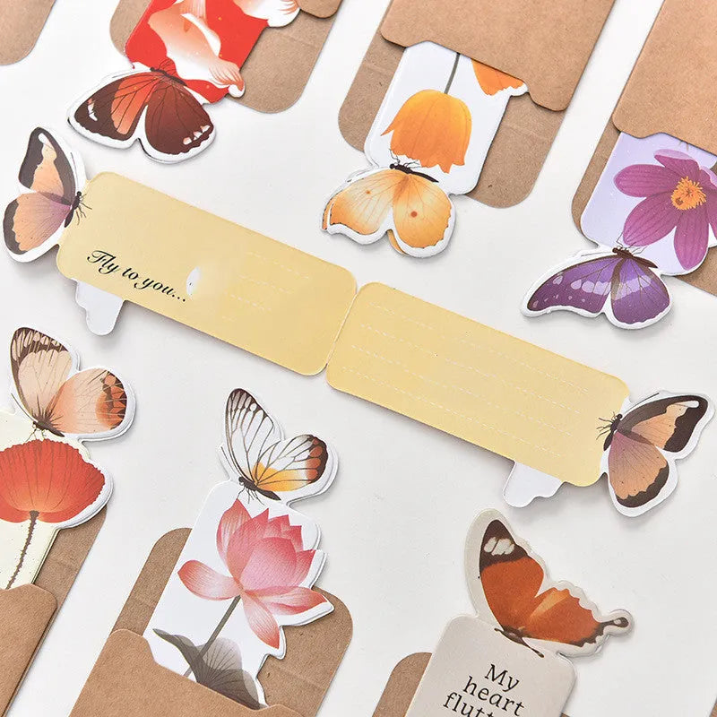 Butterfly paper bookmark with Japanese Korean stationery design measuring 13.5 by 5.5 cm