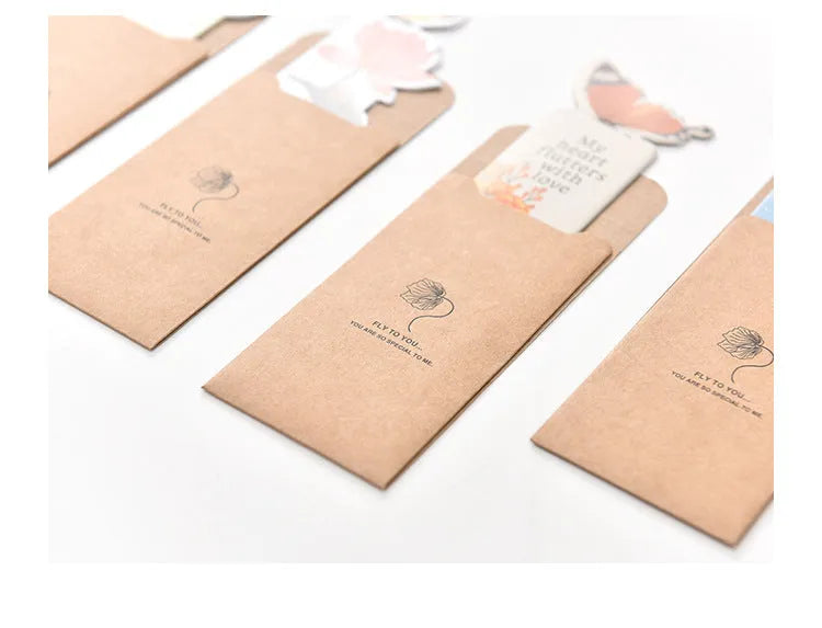 Butterfly paper bookmark with Japanese Korean stationery design measuring 13.5 by 5.5 cm