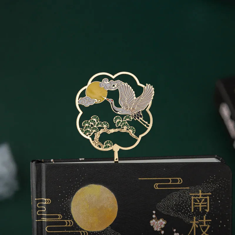 Chinese style feather pen set with notebook and metal sheath, showing pens in four different colour themes.
