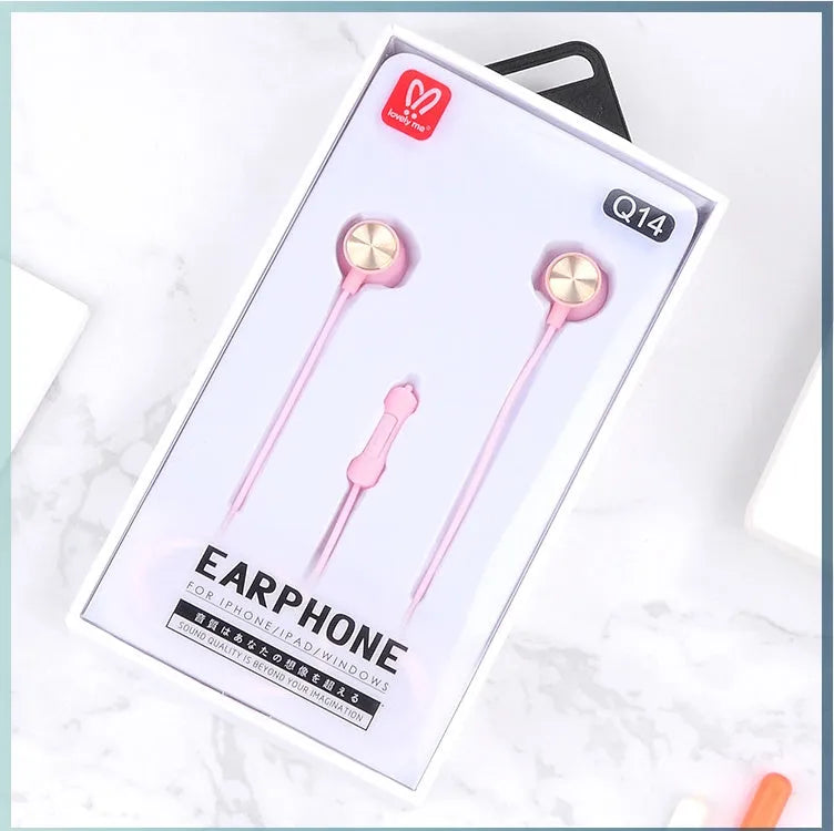 Wired in-ear karaoke earphones with 120cm cable in black white green and pink