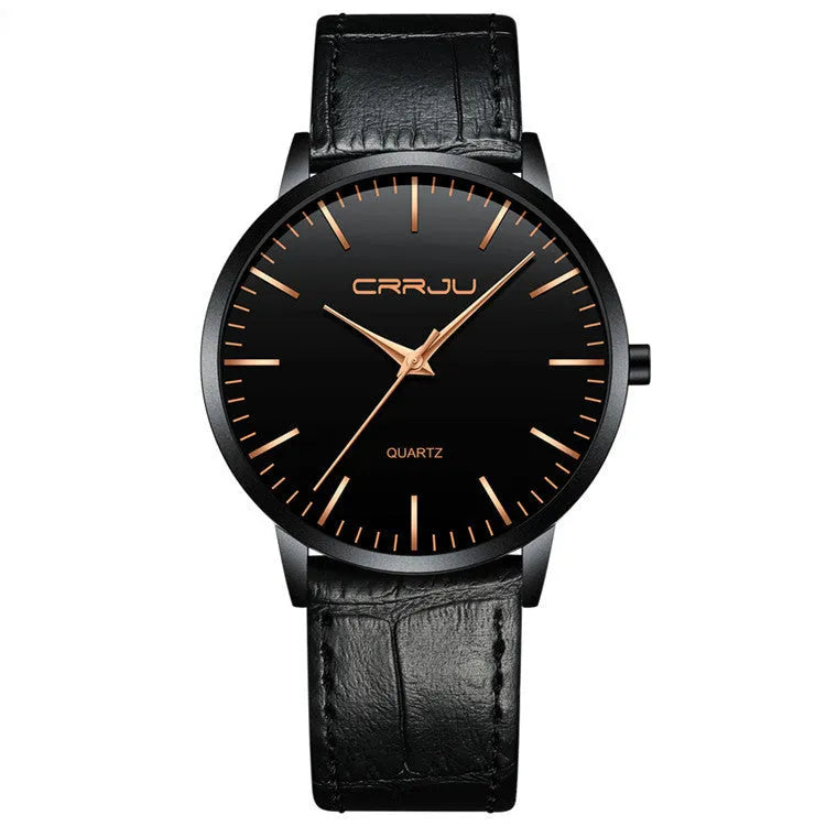 Casual quartz watch with alloy case and plexiglass mirror showing multiple strap options